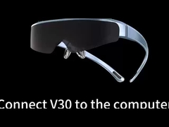1080P OLED 43° FOV 1800 Nits AR Smart Glasses 0~-600° Dioptor HMD 3D Glasses com USB-C