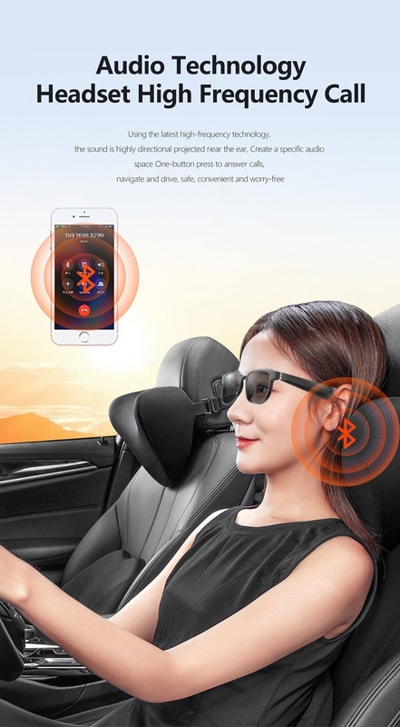 Óculos de sol Bluetooth preto com chamada Bluetooth 5.1 versão 90mAh 4-6 horas de tempo de música