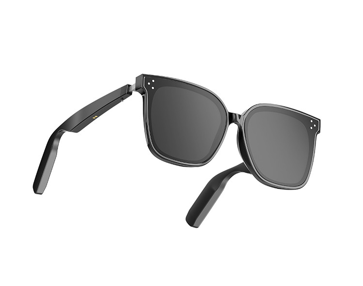 10 Horas Black Smart Music Bluetooth Óculos de Sol Com Alta Capacidade de Chamadas 110mAh*2 Bluetooth Versão BT 5.3
