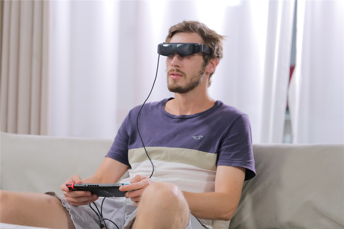 Óculos 3D 1080P HDMI & TYPE C 1800 Nits Óculos VR inteligentes para vídeo / jogos
